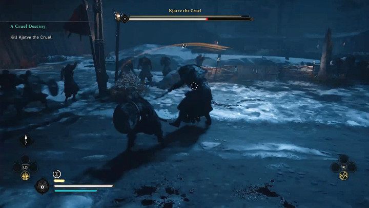 When Kjotve's axes start to leave an orange streak of light, it means that he is about to use another special attack - Assassins Creed Valhalla: Kjotve the Cruel - boss, how to defeat? - Bosses - Assassins Creed Valhalla Guide
