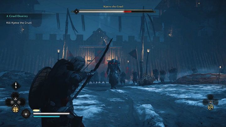 Every time Kjotve misses his attack and charges too far forward, shoot him at least once – this will help you quickly move on to the next phase of this fight - Assassins Creed Valhalla: Kjotve the Cruel - boss, how to defeat? - Bosses - Assassins Creed Valhalla Guide