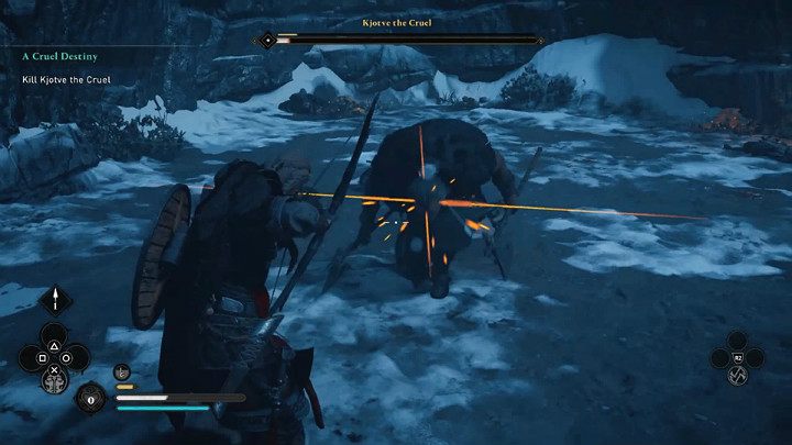 Kjotve has a jumping attack with his knee – the same one from the second phase of this duel - Assassins Creed Valhalla: Kjotve the Cruel - boss, how to defeat? - Bosses - Assassins Creed Valhalla Guide