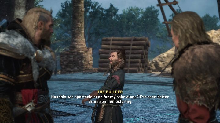 Your conversation is interrupted by an angry Constructor, claiming that this is a pathetic performance orchestrated especially for him - Assassins Creed Valhalla: The Big Finish - walkthrough, description - Asgard - Assassins Creed Valhalla Guide