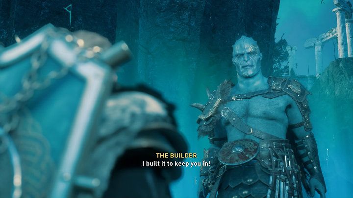 Once Havi completes the barrier, the Constructor will abandon his human form and transform into a giant Jotun - Assassins Creed Valhalla: The Big Finish - walkthrough, description - Asgard - Assassins Creed Valhalla Guide