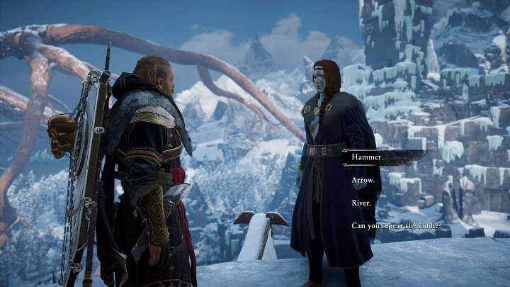 In the meantime, approach Gunlodr and speak with her to cheer her up and make her have a good time - Assassins Creed Valhalla: A Feast to Remember - walkthrough - Jotunheim - Assassins Creed Valhalla Guide