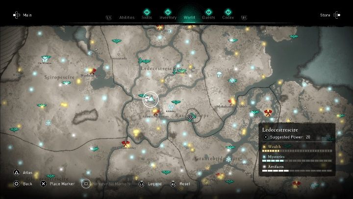 The mask in the Ledecestrescire region can be found in the southern part of the map, right next to the observation point - Assassins Creed Valhalla: Roman artifact - Ledecestrescire secrets, locations - Ledecestrescire - Assassins Creed Valhalla Guide