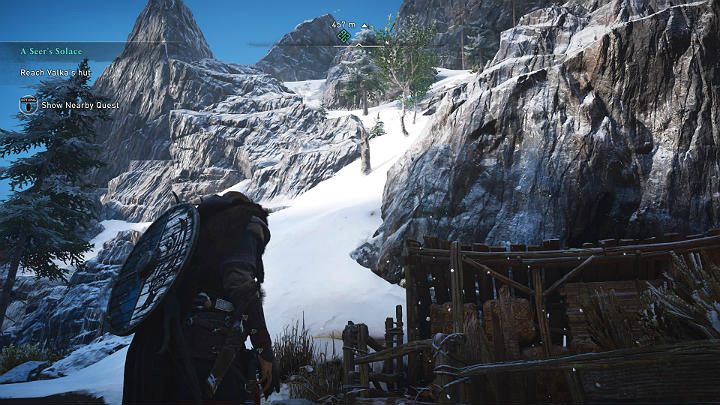 ...and one of the roads goes through a snowy hill - Assassins Creed Valhall...