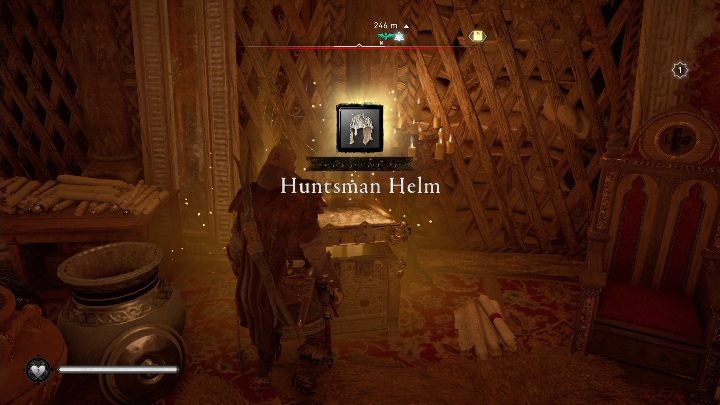 As soon as you enter the cave, you will see a gold, glowing chest - Assassins Creed Valhalla: Gear - Ledecestrescire secrets, locations - Ledecestrescire - Assassins Creed Valhalla Guide