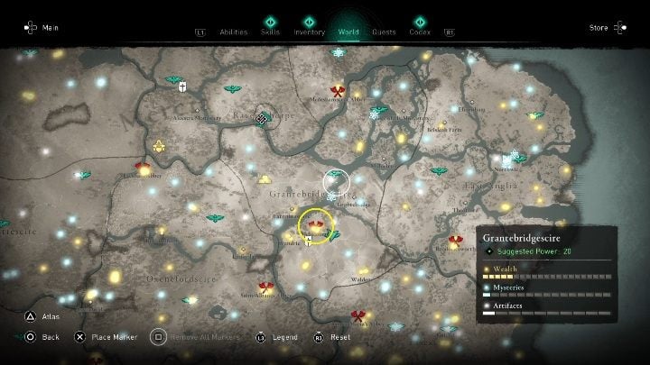 The Mark of Death you'll find in the raid area, in the middle of the location - Assassins Creed Valhalla: Abilities - Grantebridgescire secrets, locations - Grantebridgescire - Assassins Creed Valhalla Guide