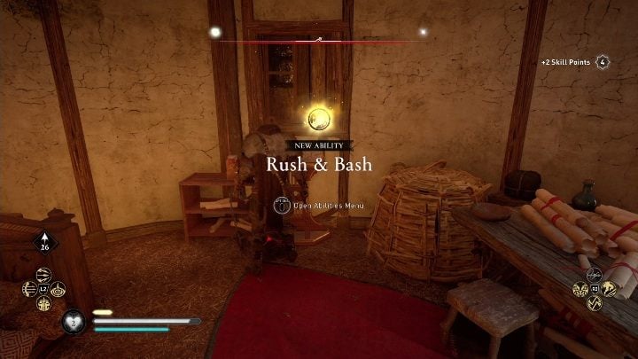 Rush & Bash is a special skill, thanks to which the character nails the enemy to the wall, then kills him with an axe - Assassins Creed Valhalla: Abilities - Grantebridgescire secrets, locations - Grantebridgescire - Assassins Creed Valhalla Guide