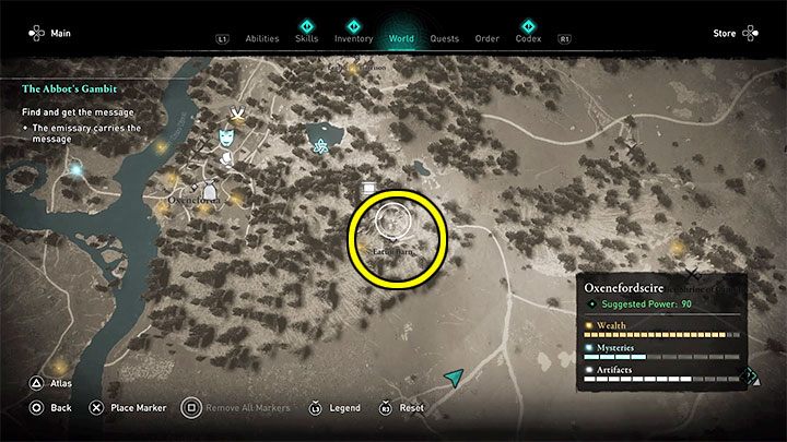 Clue 3/3 – Go to Eatun Barn adjacent to Oxeneforda at the western end of the Oxenefordscire region - Assassins Creed Valhalla: Master 2 - The Lyre | Order of the Ancients - Order of the Ancients - Assassins Creed Valhalla Guide