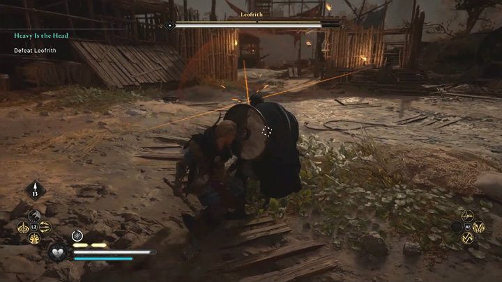 Leofrith handles his two-handed sword well and his attacks have extended range - Assassins Creed Valhalla: Heavy is the Head walkthrough - Ledecestrescire - Assassins Creed Valhalla Guide
