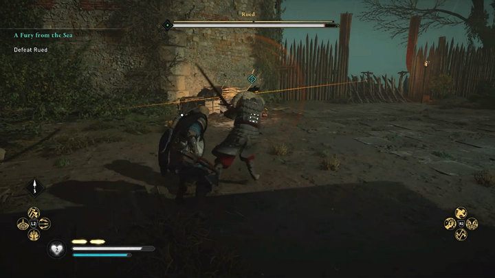 The fight with Rued is very similar to the battle with Leofrith - Assassins Creed Valhalla: Rued boss fight - how to win? - Bosses - Assassins Creed Valhalla Guide