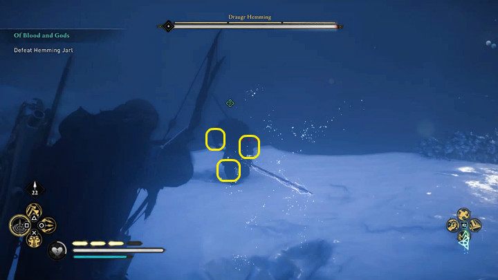 During the fight's first phase, Draugr Hemming uses a two-handed spear, which makes his range of attacks very big - Assassins Creed Valhalla: Draugr Hemming boss fight - how to win? - Bosses - Assassins Creed Valhalla Guide