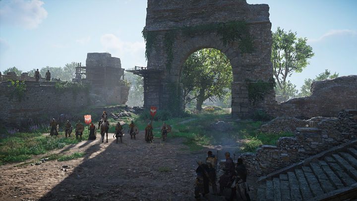 Eadwyn and her guards will appear at Evinghou Tower - Assassins Creed Valhalla: Blood from a Stone - walkthrough - Oxenefordscire - Assassins Creed Valhalla Guide