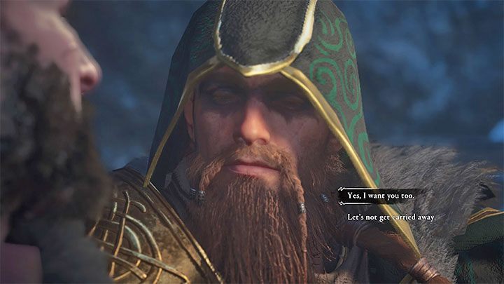 Select the dialog option confirming that you want Vili - Assassins Creed Valhalla: Vili - romance - Romances - Assassins Creed Valhalla Guide