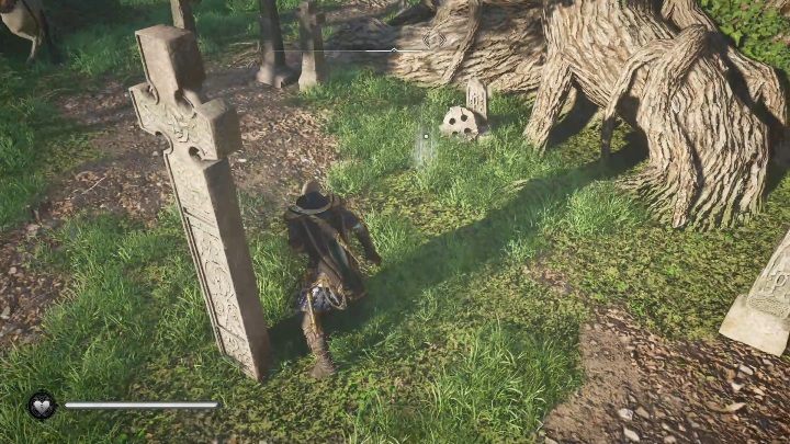 The schematic is located in the cemetery, between the graves, right by the big tree - Assassins Creed Valhalla: Treasure Hoard Map - Suthsexe secrets, locations - Suthsexe - Assassins Creed Valhalla Guide