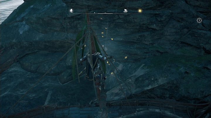End: The paper will stop at one of the destroyed poles - AC Valhalla Wrath of the Druids: Flaying Paper - Ulster, secrets, locations - Ulster - Assassins Creed Valhalla Guide