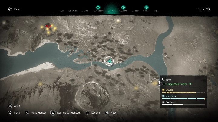 You will find the treasure map by the Erne River - AC Valhalla Wrath of the Druids: Treasure Hoard Map - Ulster, secrets, locations - Ulster - Assassins Creed Valhalla Guide
