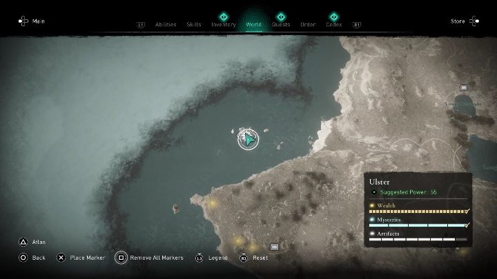 Location of the cursed place: Western part of the region, on a large rock - AC Valhalla Wrath of the Druids: Cursed Symbol - Ulster, secrets, locations - Ulster - Assassins Creed Valhalla Guide