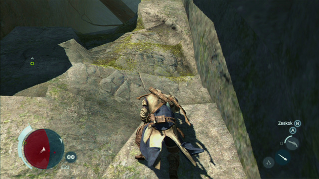 Further to the right there will be a part between some rocks - Sequence 6 - Hostile Negotiations - Walkthrough - Assassins Creed III - Game Guide and Walkthrough