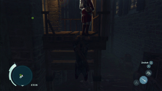 That way you will reach another guard - Naval mission - Fort Wolcott - Captain Kidd's treasure - Assassins Creed III - Game Guide and Walkthrough