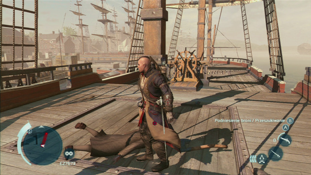 With one of the enemies dead, approach his corpse and search it with the interaction button - Lance - Homestead - Assassins Creed III - Game Guide and Walkthrough