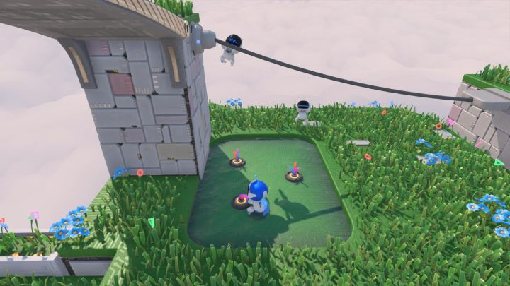 Go ahead and jump to a higher level - Astros Playroom: Gusty Gateway - walkthrough - Meadow of Remembrance - Astros Playroom Guide