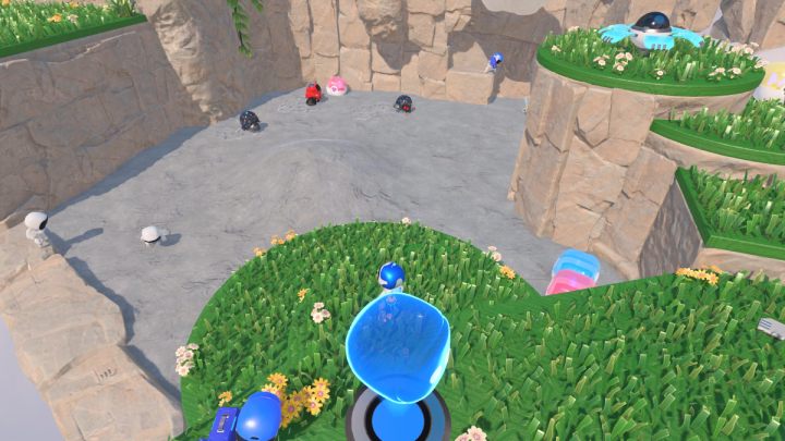Jump into the mud and collect 3 tanks with coins - Astros Playroom: Gusty Gateway - walkthrough - Meadow of Remembrance - Astros Playroom Guide