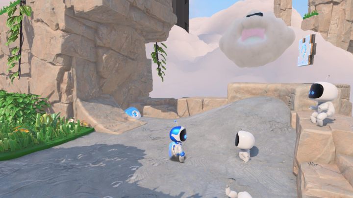 Defeat the opponent with spikes and slide down the grass – watch out for enemies - Astros Playroom: Gusty Gateway - walkthrough - Meadow of Remembrance - Astros Playroom Guide