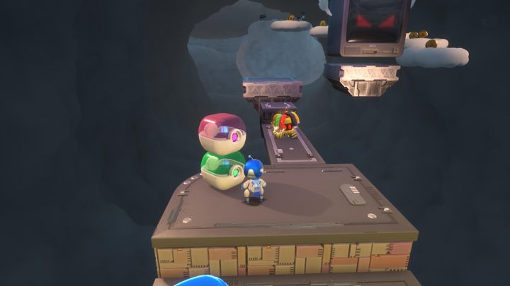 Go back to the checkpoint, destroy the containers, and defeat the enemy - Astros Playroom: Electrocloud - walkthrough - Memory Meadow - Astros Playroom Guide