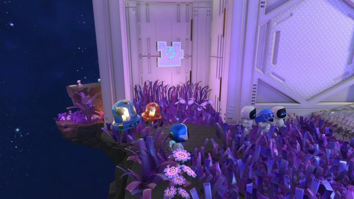 Jump down and grab the third puzzle piece - Astros Playroom: Deep Dataspace - walkthrough - SSD Highway - Astros Playroom Guide