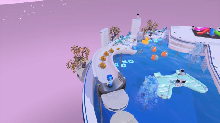 You will find slides on both sides of the pool - Astros Playroom: Hotel Hopalot - walkthrough - Cooling Springs - Astros Playroom Guide