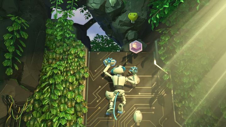 When climbing up, be careful of the pink elements - Astros Playroom: Teraflop Treetops - walkthrough - GPU Jungle - Astros Playroom Guide