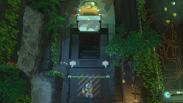 Go up and jump on the bar - Astros Playroom: Teraflop Treetops - walkthrough - GPU Jungle - Astros Playroom Guide