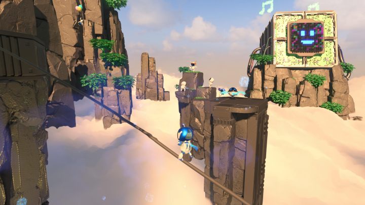While following the cable, turn the camera to the right, a strong gust of wind will make the cable stick out - Astros Playroom: Raytrace Ruins - walkthrough - GPU Jungle - Astros Playroom Guide