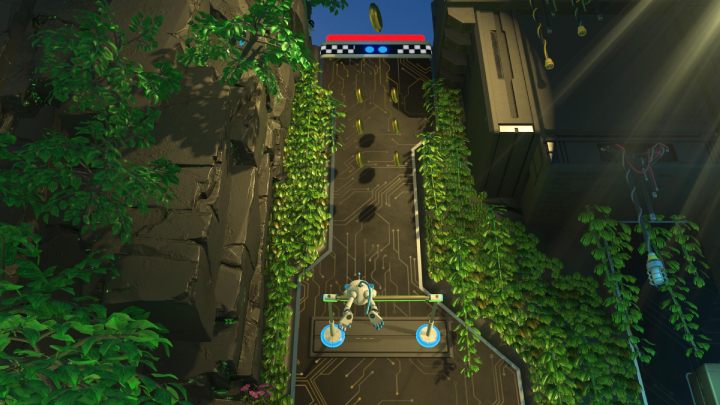 Folgen Sie den Balken nach oben, um dieses Level abzuschließen – Astros Playroom: Teraflop Treetops – Komplettlösung – GPU Jungle – Astros Playroom Guide