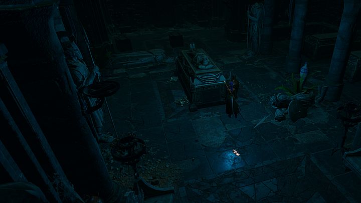 There is a button on one of the columns (also detected by passing a perception skillcheck) - Baldurs Gate 3: Explore the ruins walkthrough - Act 1 - Baldurs Gate 3 Guide, Walkthrough