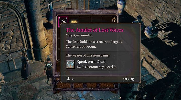 The secret chamber contains a sarcophagus (an attempt to open it initiates a conversation with a hooded skeleton) and a number of chests - Baldurs Gate 3: The Dead - how to talk to them? - Exploration - Baldurs Gate 3 Guide, Walkthrough