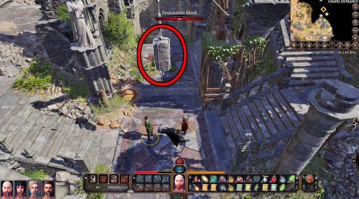 This option is the least obvious – you will have to create a hole in the ground in the ruins of the chapel - Baldurs Gate 3: Overgrown Ruins - how to enter? Puzzle solution - Solutions to puzzles - Baldurs Gate 3 Guide, Walkthrough