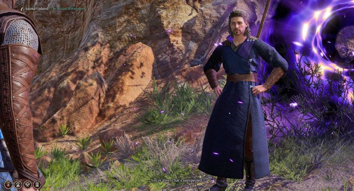 How to add to the party: Gale will appear automatically upon approaching the Ancient Rune Circle in Roadside Cliff highlighted in the image - Baldurs Gate 3: Playable characters - list - Team - Baldurs Gate 3 Guide, Walkthrough