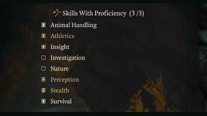 Depending on the background you choose, opt for any of the following options - Baldurs Gate 3: Ranger - ready build - Ranger - Baldurs Gate 3 Guide, Walkthrough