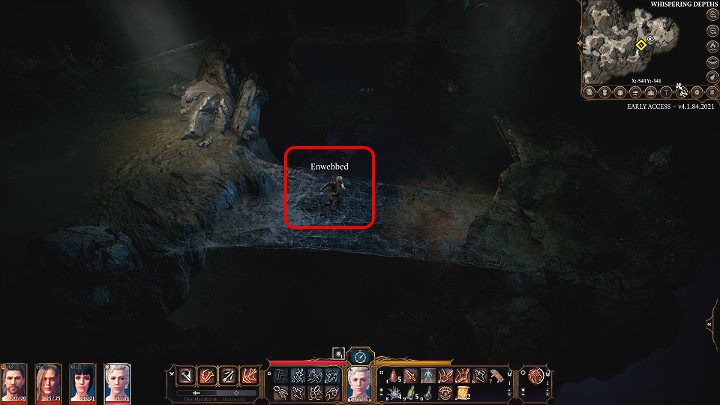 After entering the Whispering Depth, turn left and continue ahead until you reach a large chamber where one of the followers of the dark deity Lolth is - Baldurs Gate 3: Phase Spider Matriarch - how to defeat? - Bosses and difficult fights - Baldurs Gate 3 Guide, Walkthrough