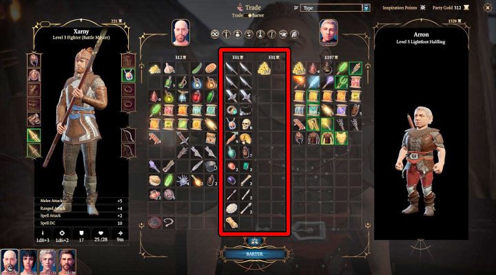 If you choose to barter, two vertical fields will appear - Baldurs Gate 3: Merchants guide & tips - Basics - Baldurs Gate 3 Guide, Walkthrough