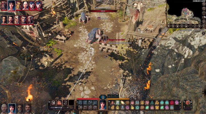 A clash with the goblins guarding the main entrance (1 on the map) can result from a bad conversation, failure of a skill test, or can be started by you - Baldurs Gate 3: Goblins Camp - how to get in? - Exploration - Baldurs Gate 3 Guide, Walkthrough