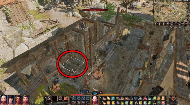 The ruined necromancer's house is located in the southeast part of the Blighted Village (the blue 9 on the map) - Baldurs Gate 3: Blighted Village - map - World Atlas - Baldurs Gate 3 Guide, Walkthrough