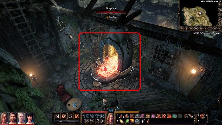 Note that the fireplace is full of burning coals, which will need to be put out first so your team can safely move on - Baldurs Gate 3: Auntie Ethel/Green Witch - how to beat? - Bosses and difficult fights - Baldurs Gate 3 Guide, Walkthrough