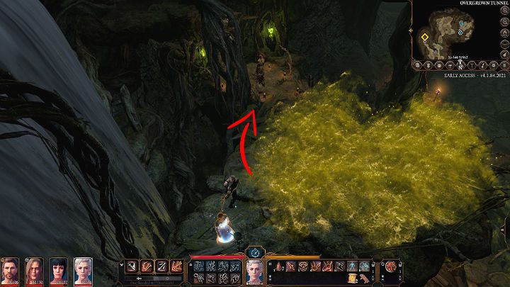 From the first platform, follow the narrow path to the left - you will need to turn the camera accordingly to see it - Baldurs Gate 3: Auntie Ethel/Green Witch - how to beat? - Bosses and difficult fights - Baldurs Gate 3 Guide, Walkthrough
