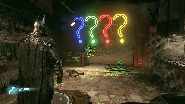 The right combination of the colors of the question marks - Riddler trophies in the Panessa Studios (1-10) | Collectibles - Pannesa Film Studios - Collectibles - Pannesa Film Studios - Batman: Arkham Knight Game Guide & Walkthrough