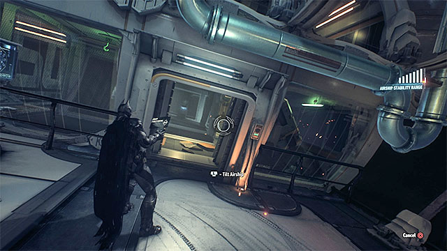 Keep tilting the airship to make the container ram into the wall fragment - Riddler trophies in the Stagg Airships (1-10) | Collectibles - Stagg Airships - Collectibles - Stagg Airships - Batman: Arkham Knight Game Guide & Walkthrough