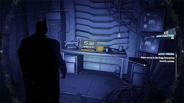 Open the cells using the computer at the end of the corridor - Riddler trophies in the Stagg Airships (11-21) | Collectibles - Stagg Airships - Collectibles - Stagg Airships - Batman: Arkham Knight Game Guide & Walkthrough