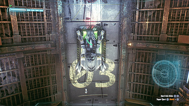 Park the batmobile on the big pressure plate - Riddler trophies in the Arkham Knight HQ (11-21) | Collectibles - Arkham Knight HQ - Collectibles - Arkham Knight HQ - Batman: Arkham Knight Game Guide & Walkthrough