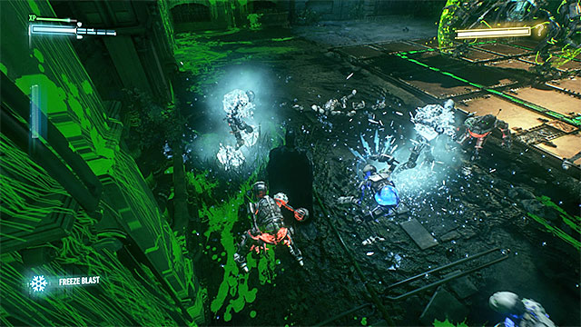 On the red robots, use the gadgets that either stop or damage them. - The Riddler - proper boss battle - Riddles and challenges - Batman: Arkham Knight Game Guide & Walkthrough